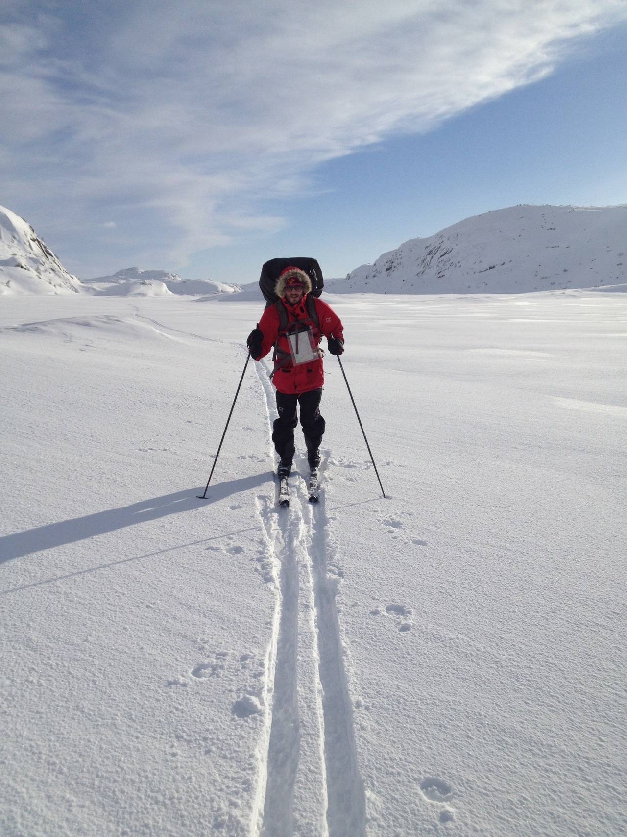 Bjørn Tomren då han gjekk Noreg på langs på ski.