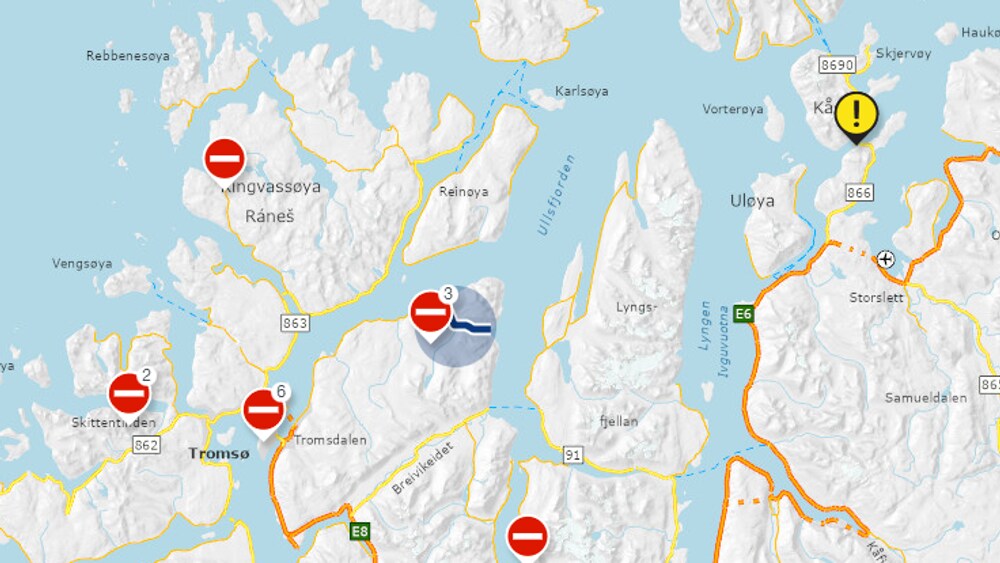 Snøskredfare stenger flere veier i Troms – NRK Troms og Finnmark