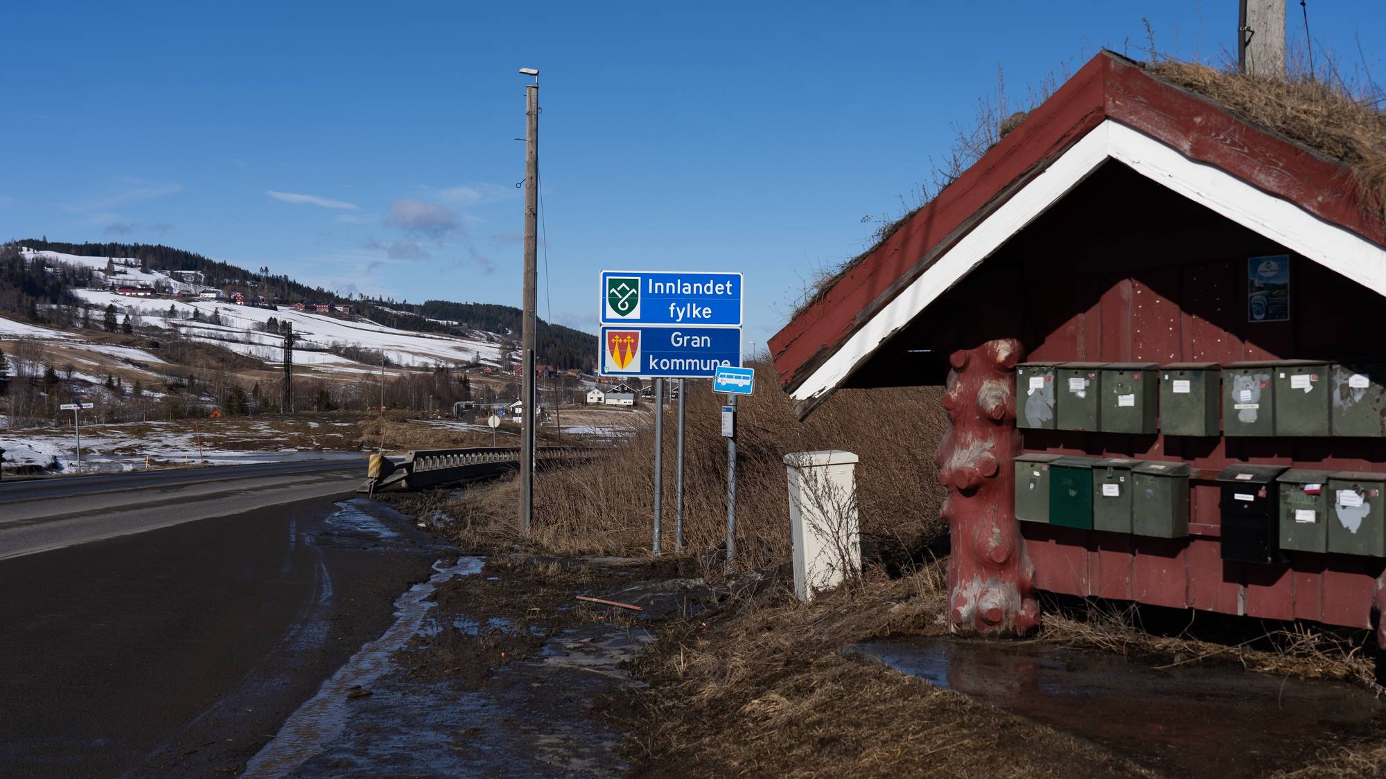 Skilt med Gran kommune i Innlandet.