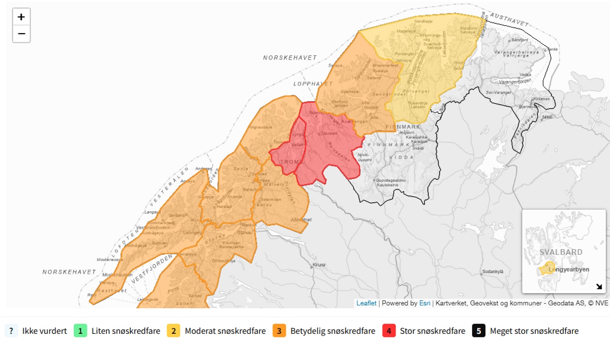 Stor snøskredfare i Troms