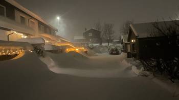 Trondheim neighborhood blanketed in snow