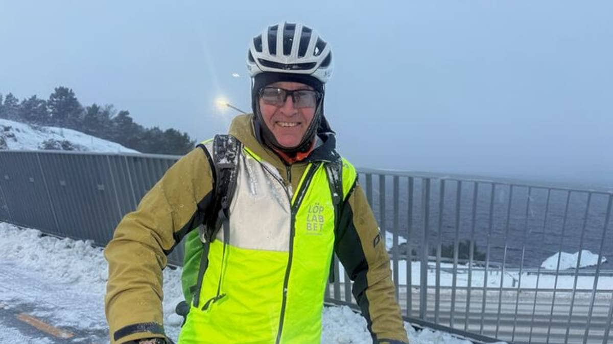 Fine sykkelforhold i snøværet