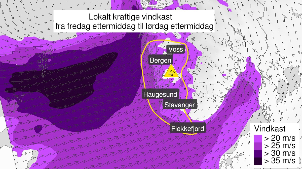 Bombesyklon treffer Vestlandet