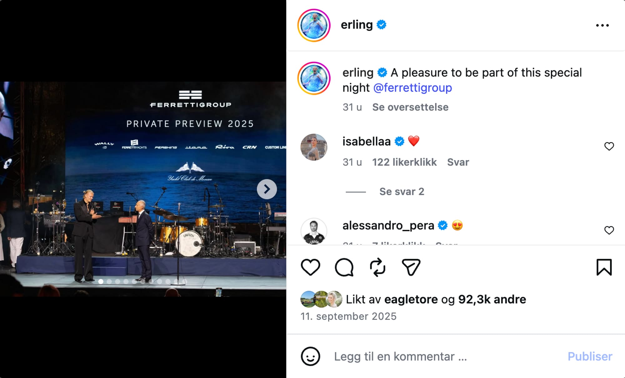 Erling Braut Haaland Instagram