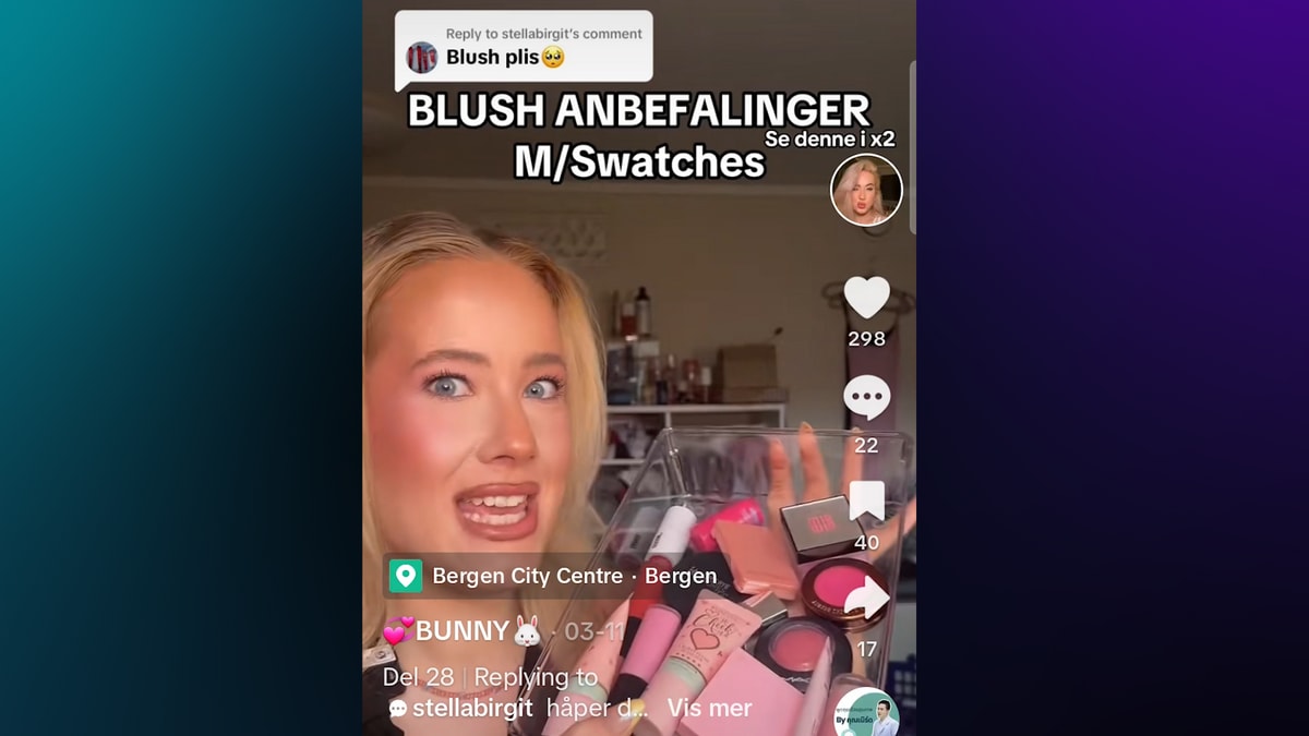 Victoria (25) deler sminketips på TikTok: – Ikke alle influensere er like etiske