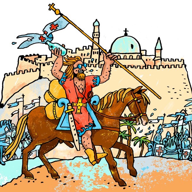 Kongerekka: Sigurd Jorsalfare rir forbi Jerusalem