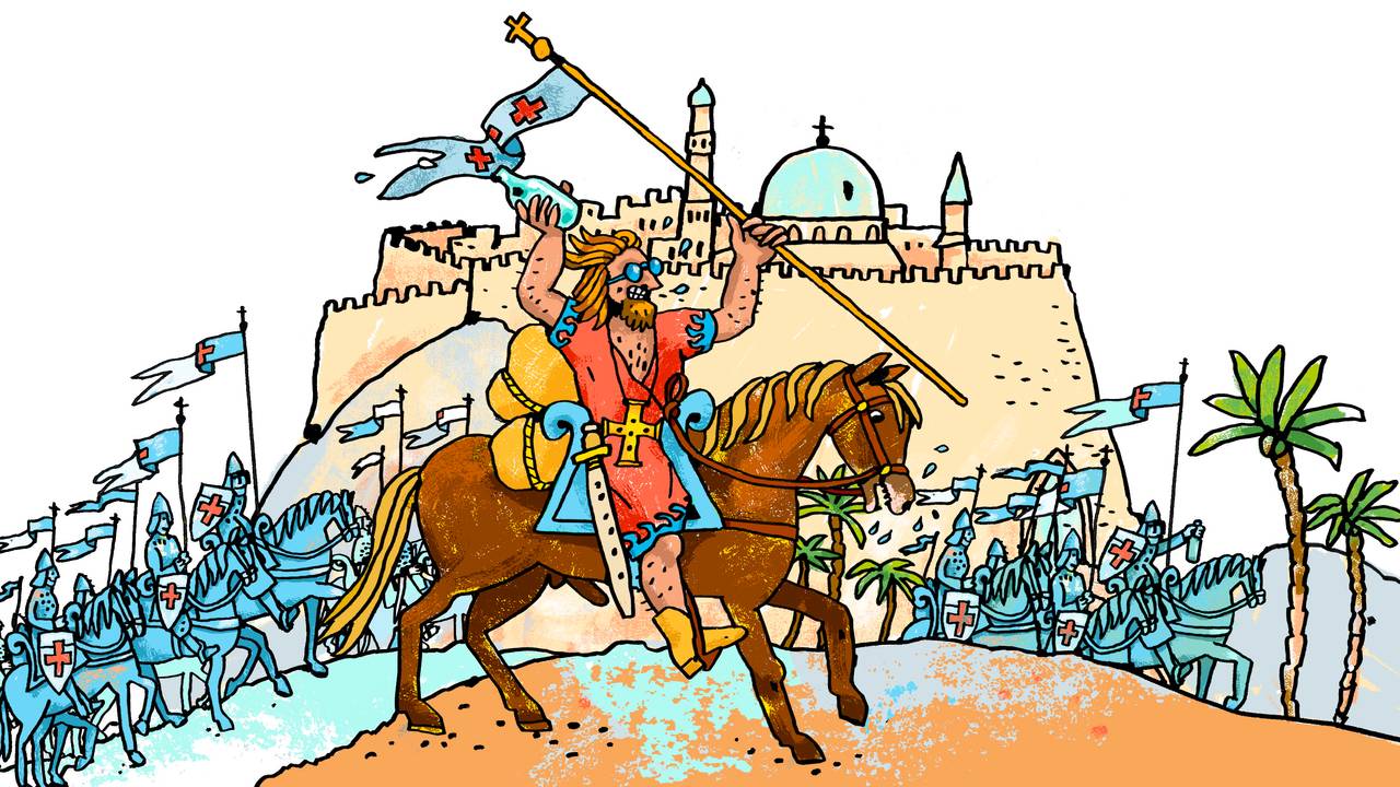 Kongerekka: Sigurd Jorsalfare rir forbi Jerusalem