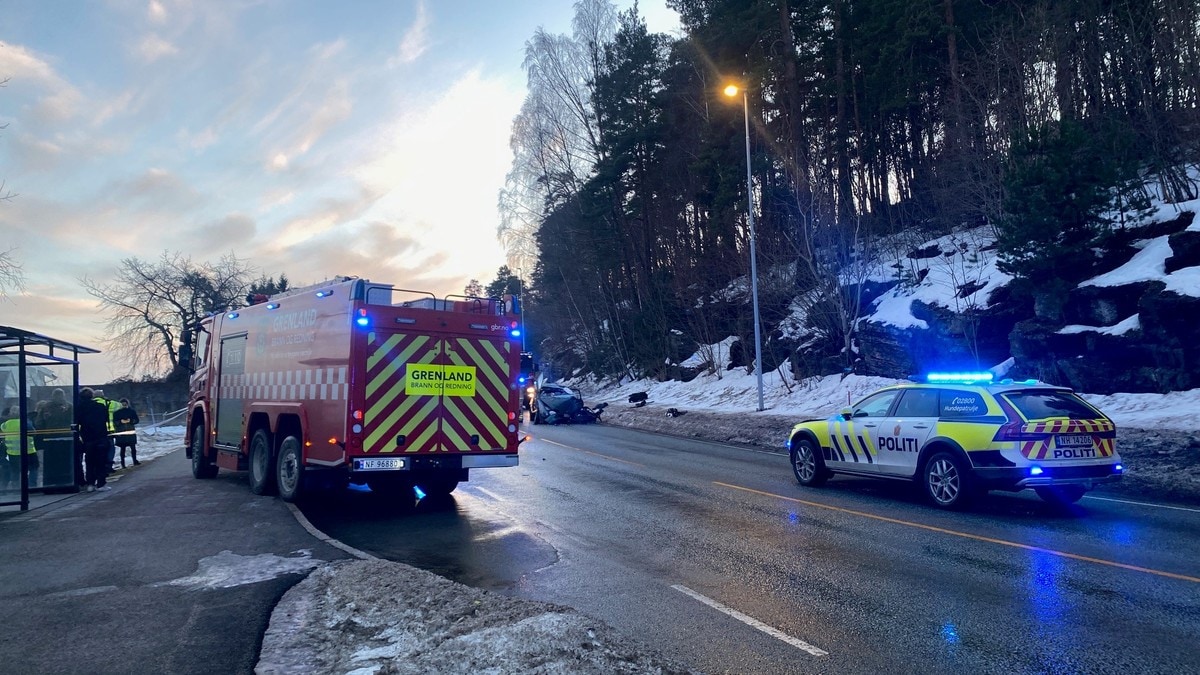 Kritisk skadd etter trafikkulykke i Porsgrunn