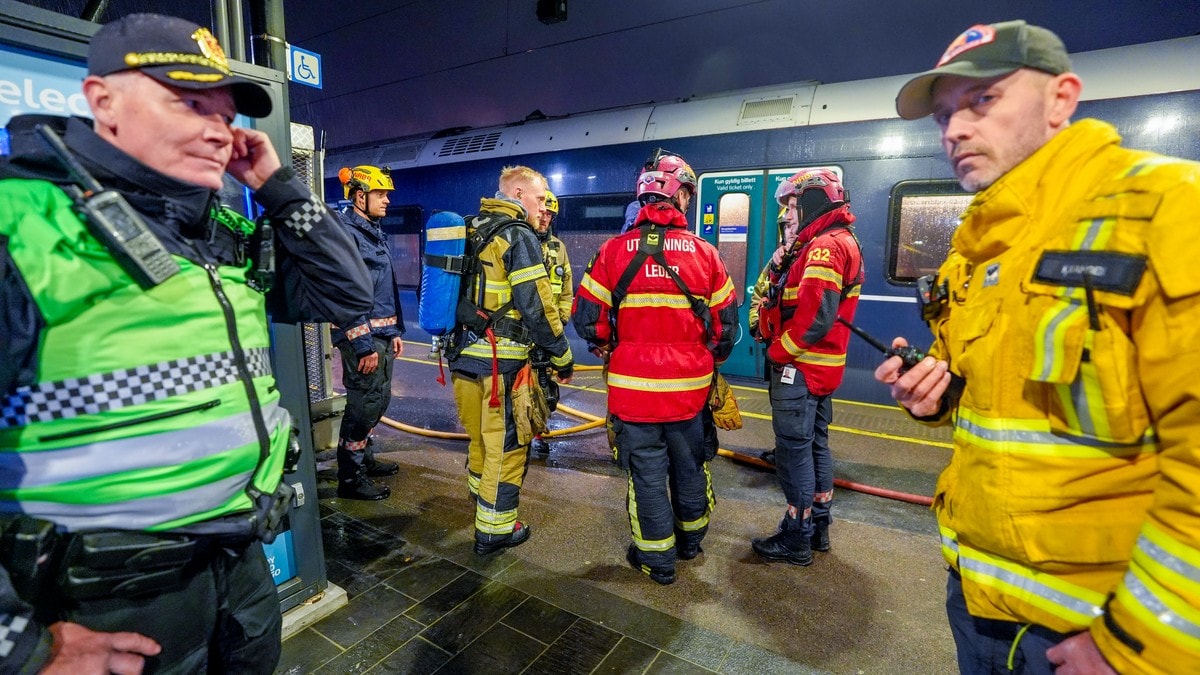 Brann i togbremser – Lillestrøm stasjon stengt