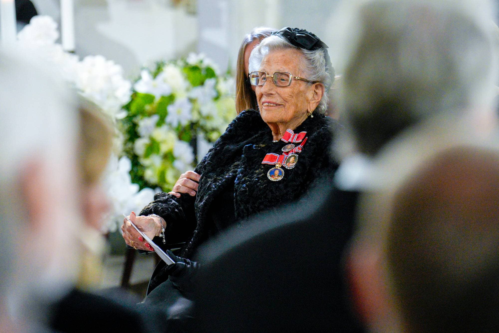 Prinsesse Astrid fru Ferner på gravferdsseremonien til kong Harald V i Oslo domkirke