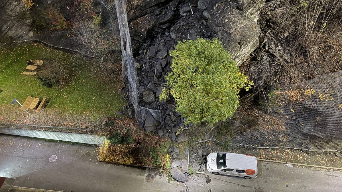 Steinras ved Carl Berners plass i Oslo - evakuerer flere blokker