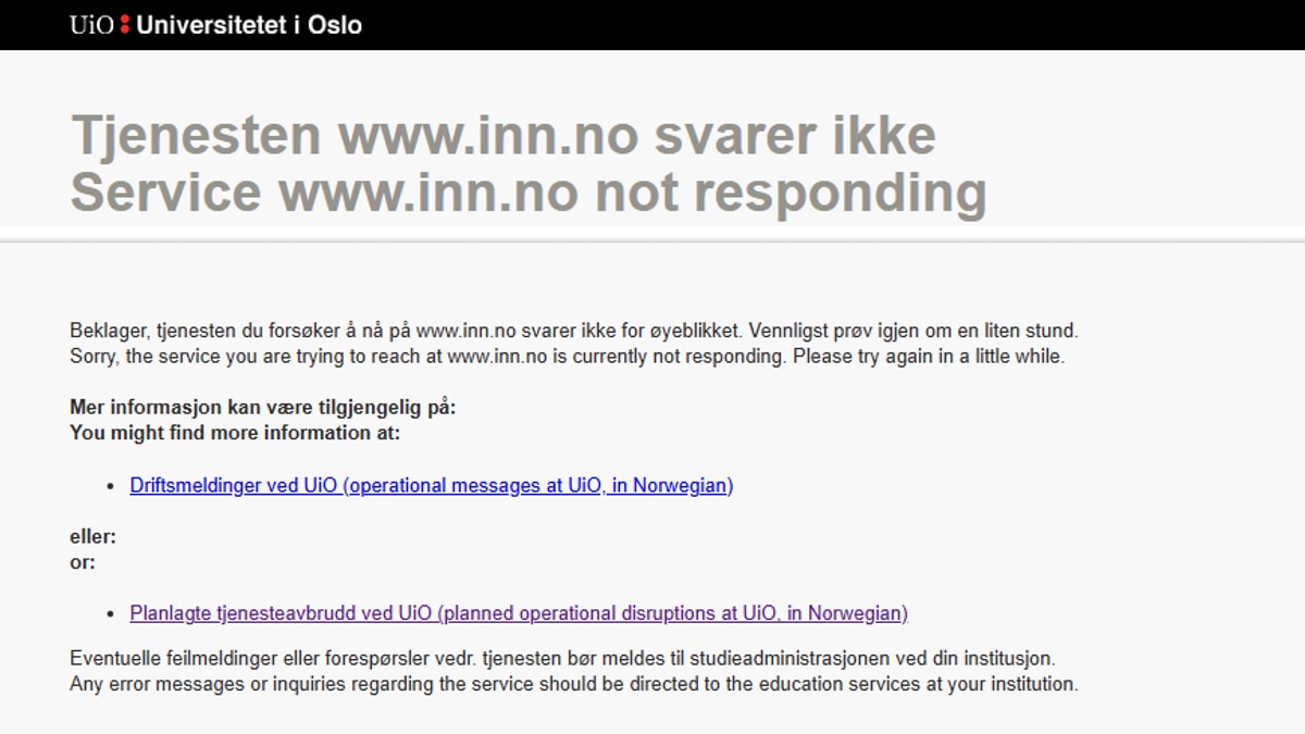Nettsidene til flere universiteter og høgskoler fungerer igjen