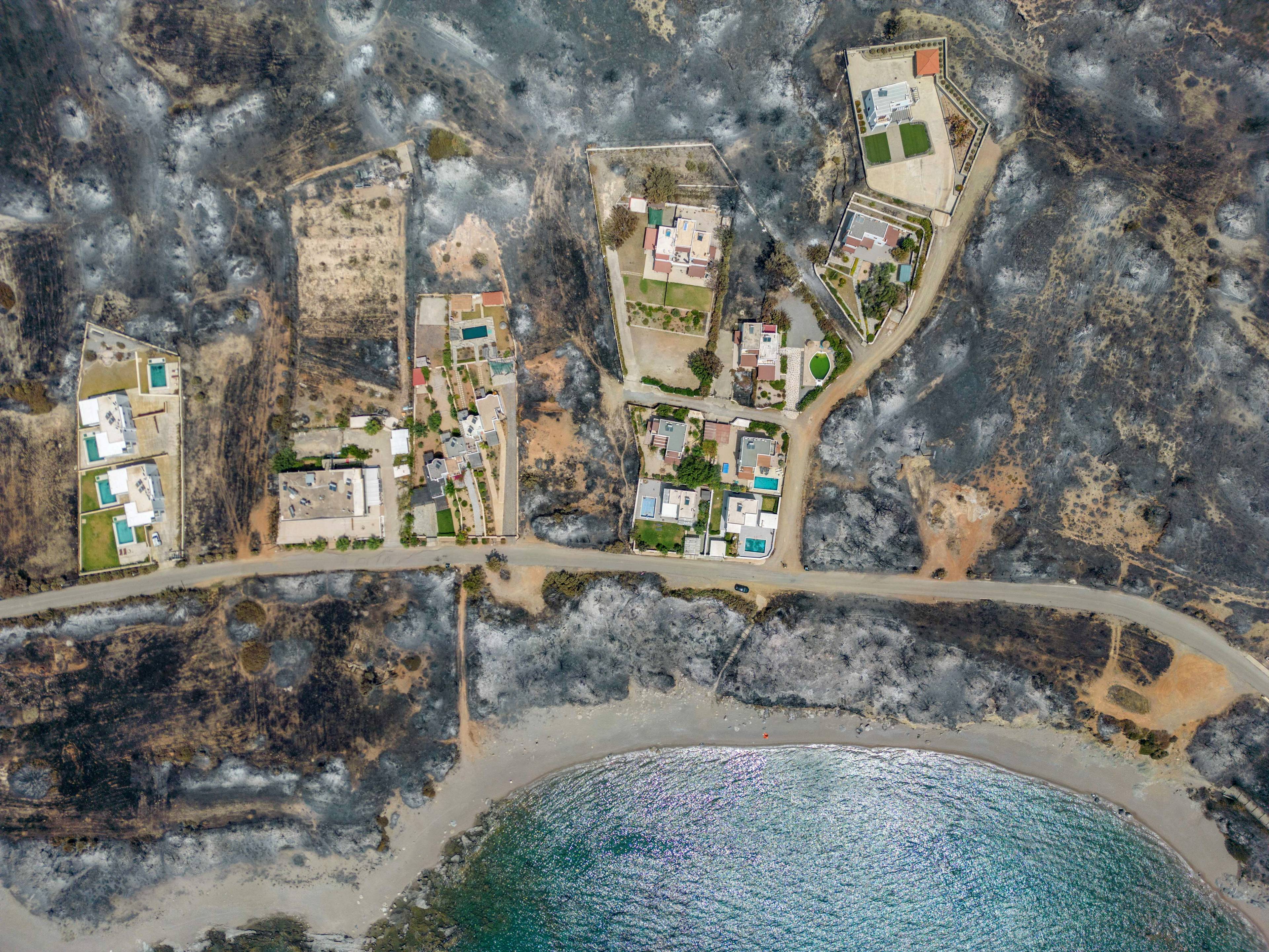 Wildfire burns on the island of Rhodes