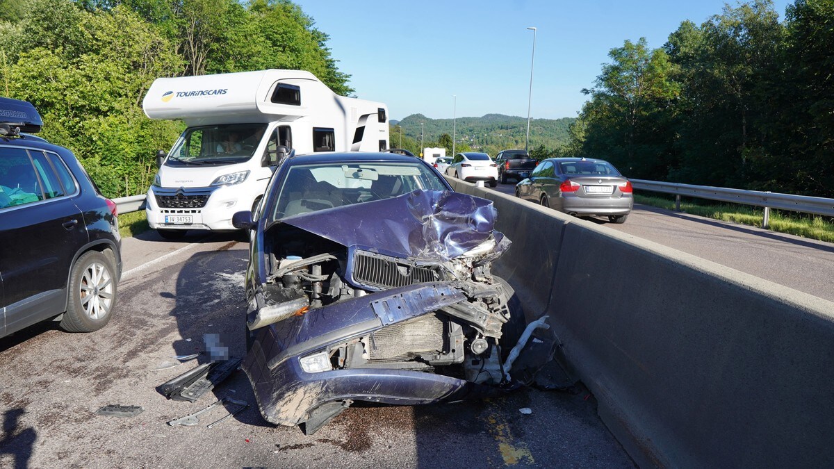 Trafikkulykke i Porsgrunn – fire kilometer lang kø