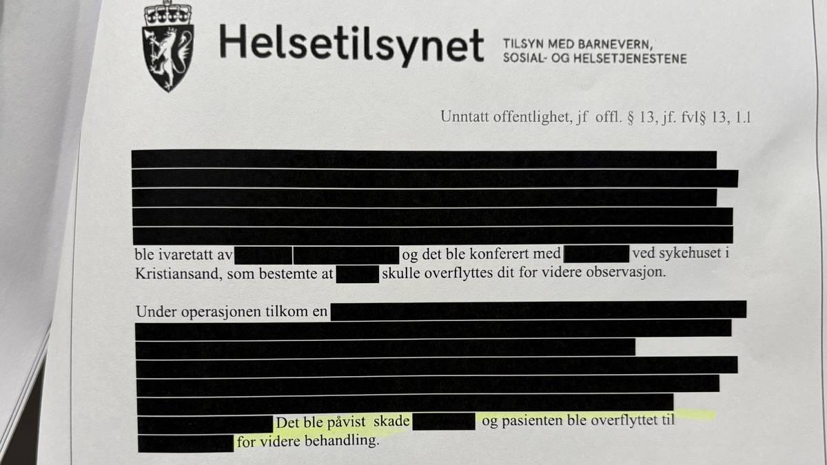 Åpner tilsyn etter at pasient ble skadet