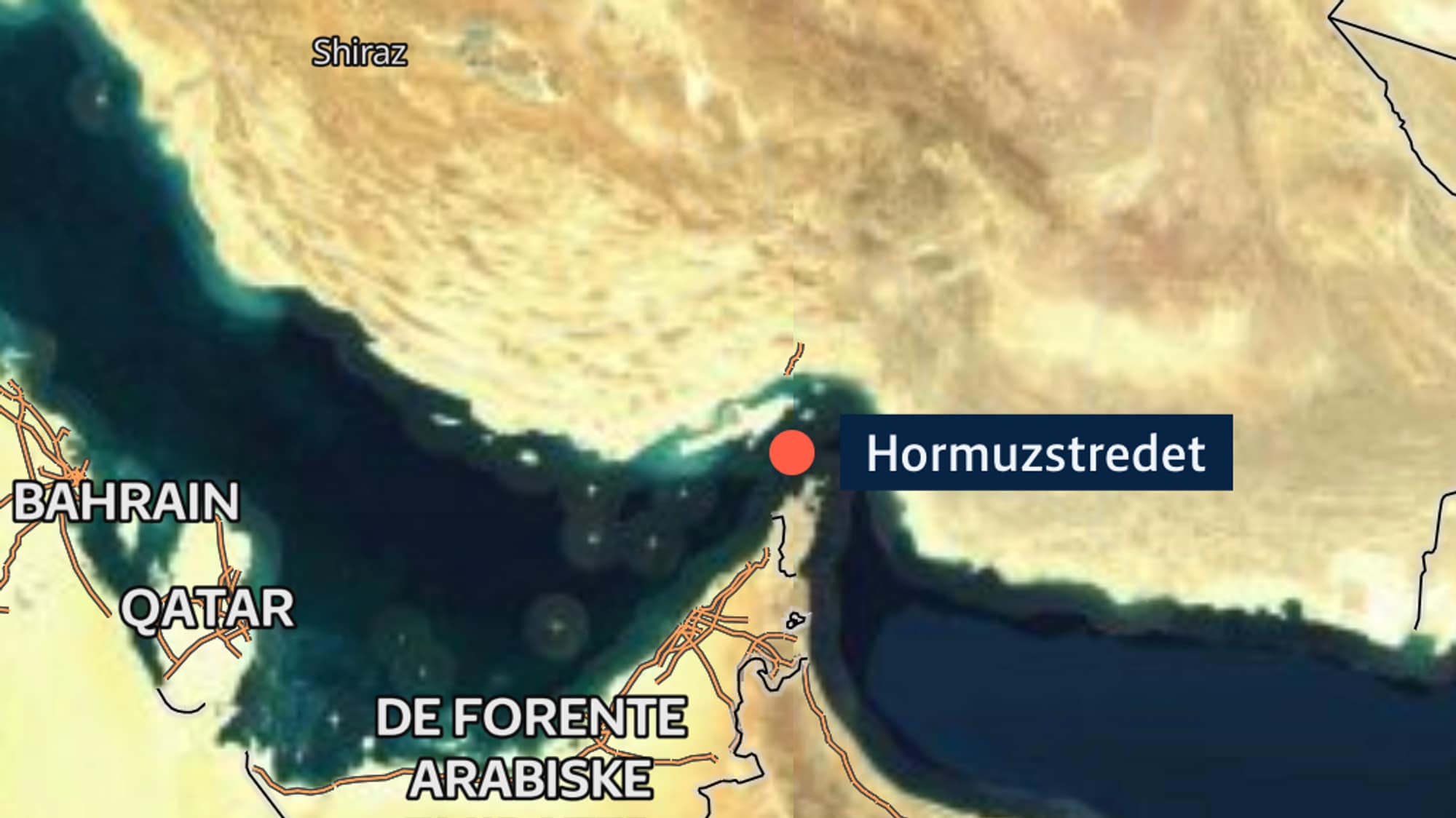 Kartutsnitt av Hormuzstredet