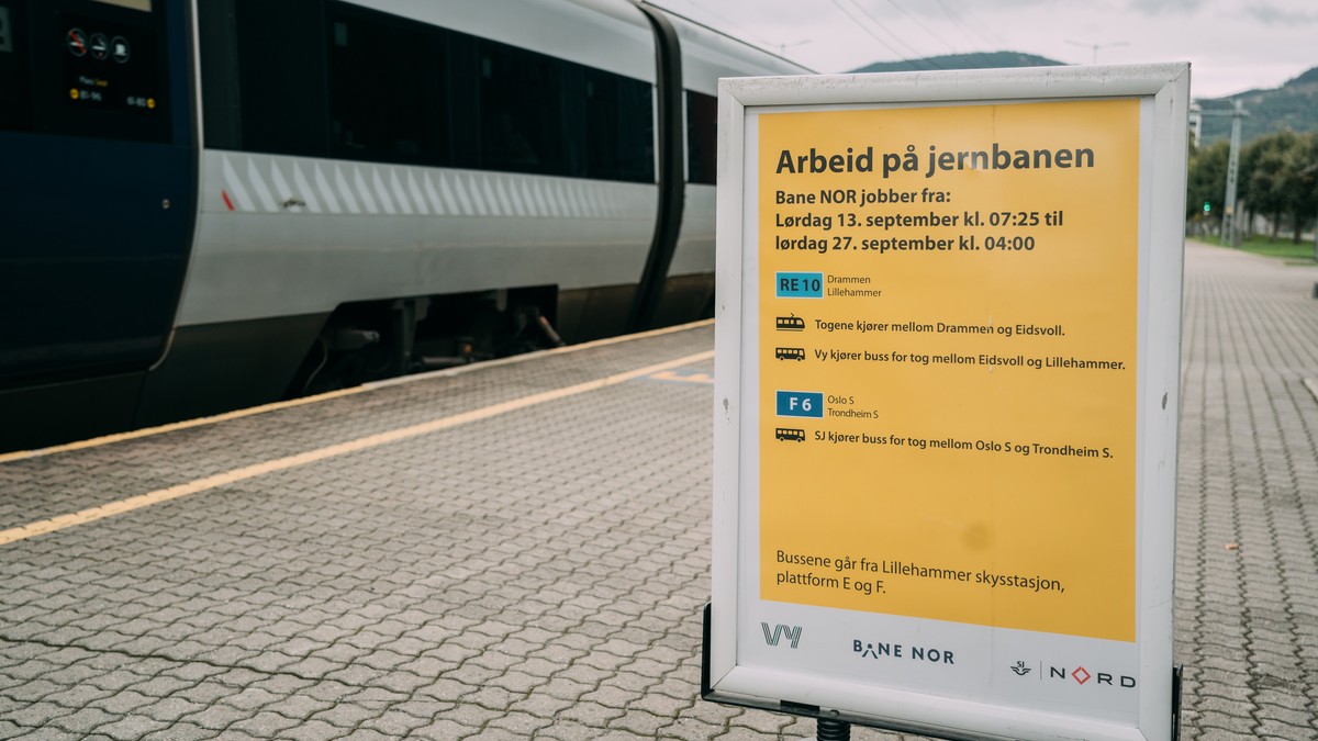 Nå er det buss for tog mellom Oslo og Trondheim