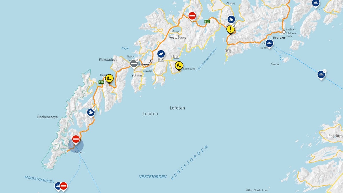 Krevende helg for kjørende i Lofoten: – Vi tåler ikke flere hendelser