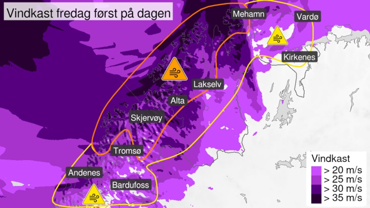 Oransje farevarsel i nord: – Blant de sterkeste stormene på ti år