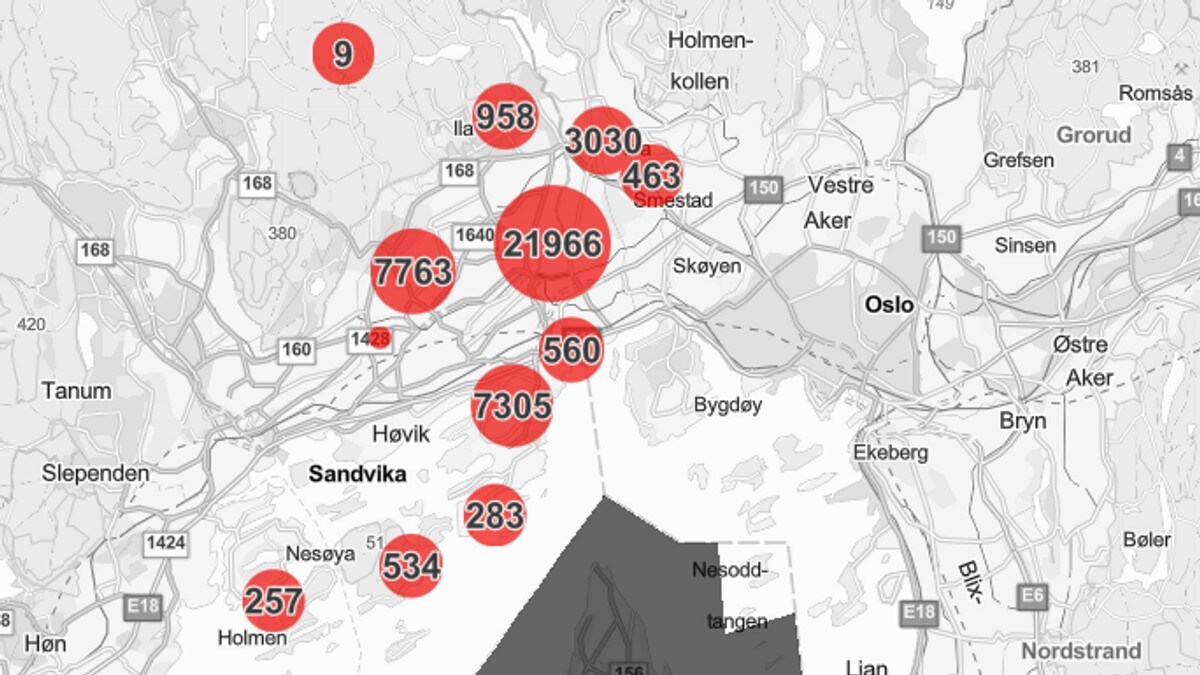 Stort strømbrudd i Oslo-området - over 40.000 var ramma