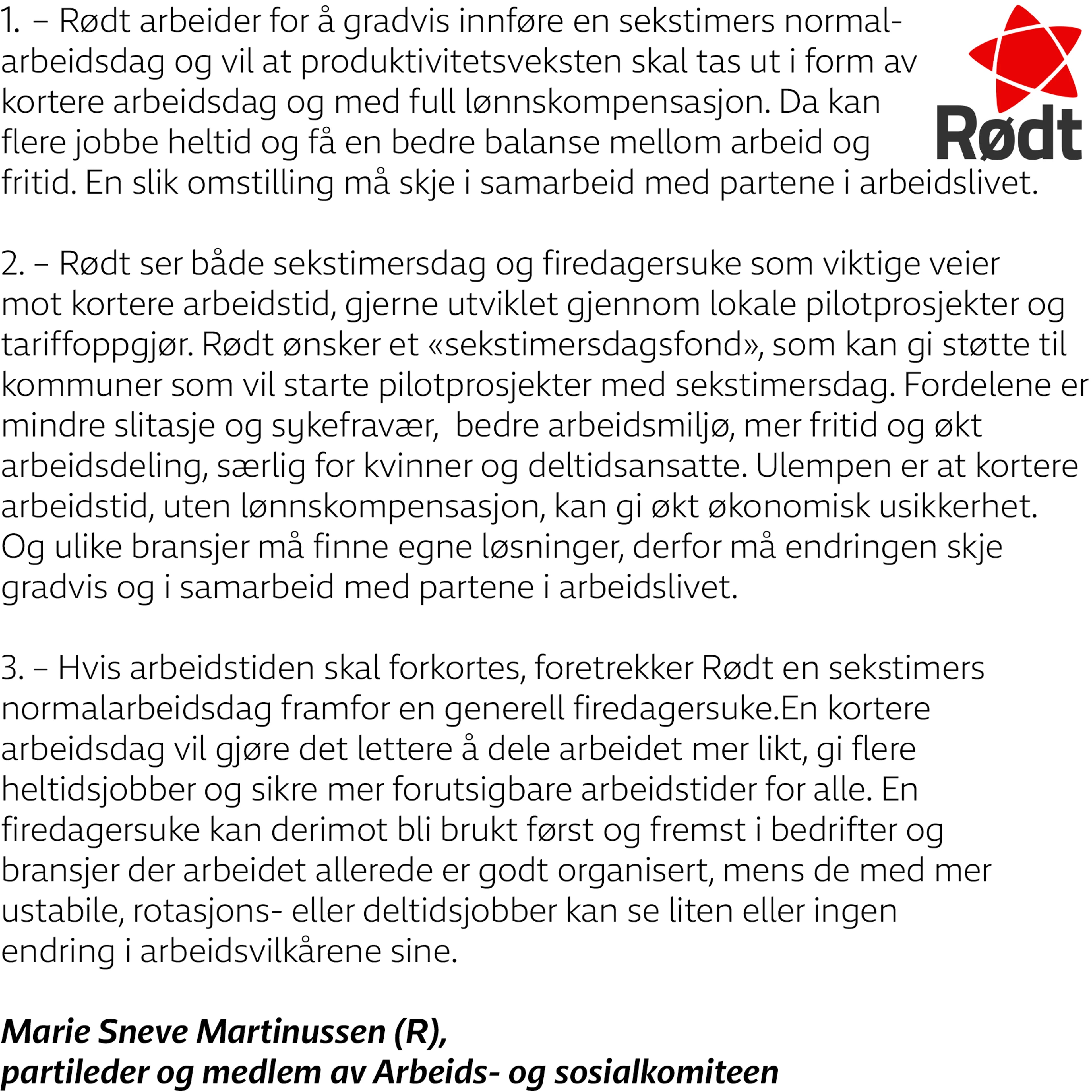 rødt sine svar