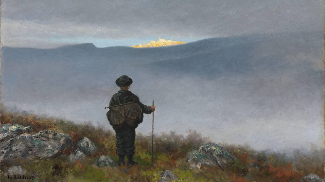 Theodor Kittelsen - Langt langt borte saa han noget lyse og glitre 1900