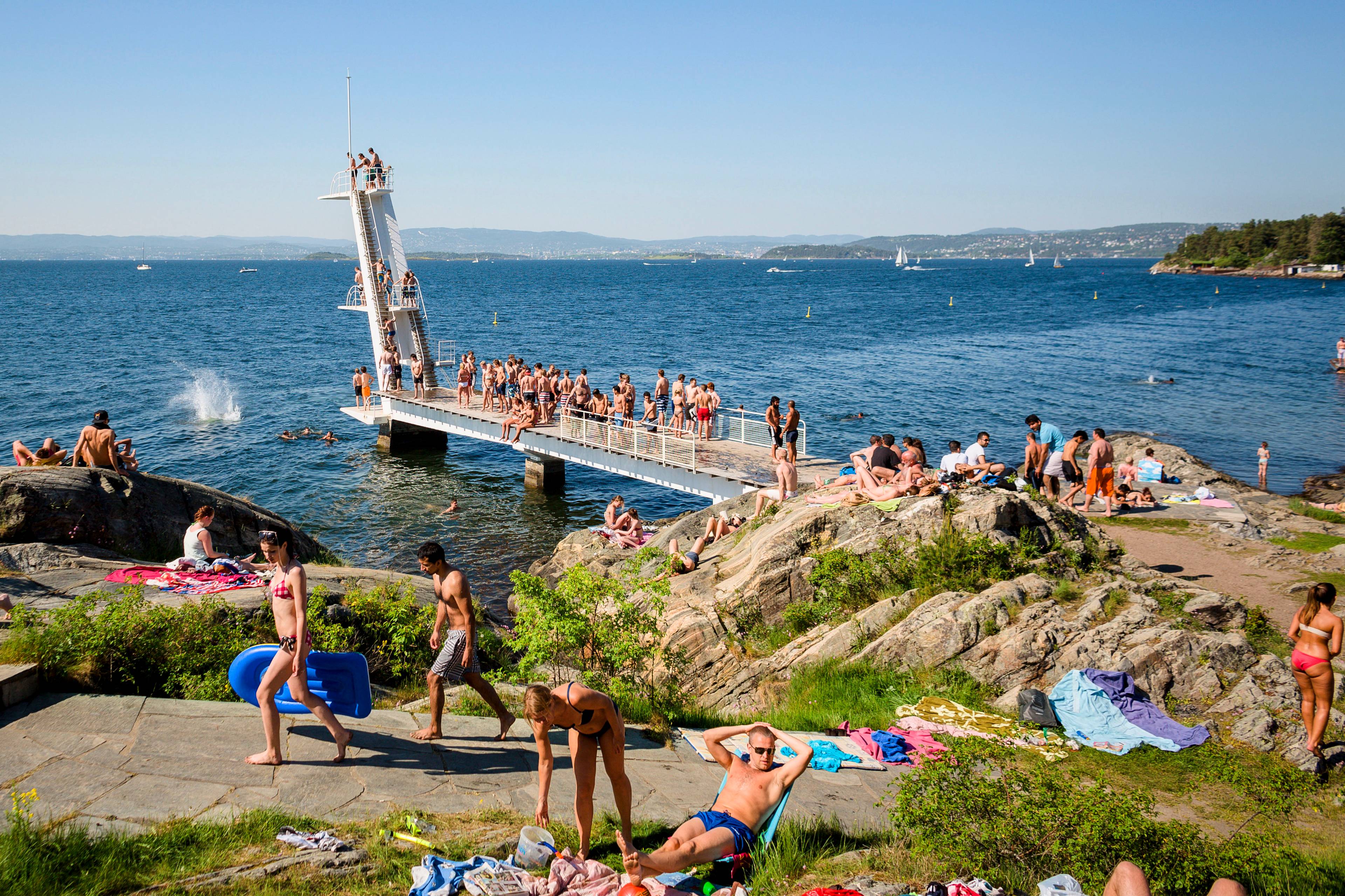 Sommer sol bading strand Ingierstrand
