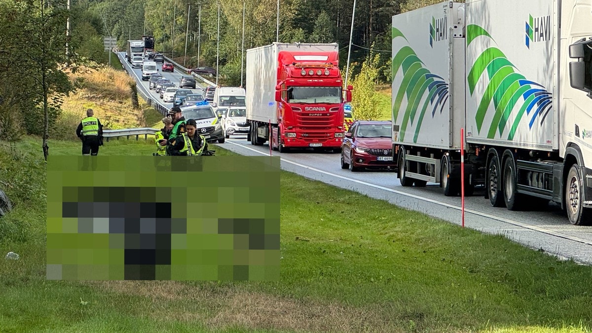 Motorsyklist i ulykke på E18: Mann til sykehus med luftambulanse