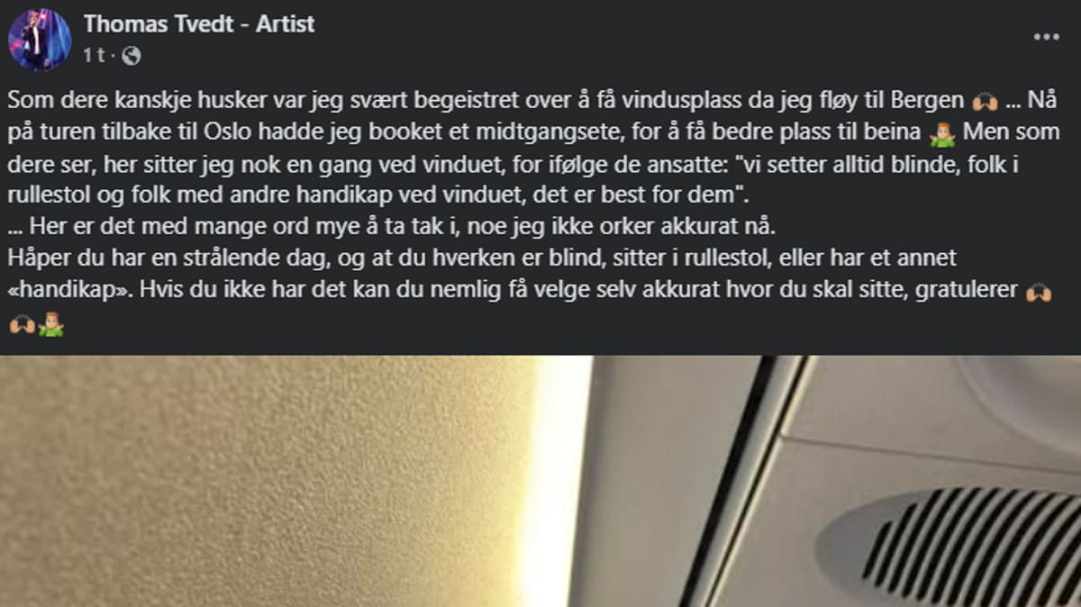 Måtte byte flysete fordi han er blind