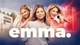 Fenomen/NRK Promobilde for serien "Emma". Viser bilder av Emma Gunnarsen som vanlig jente og som artist, med teksten "Emma" foran.