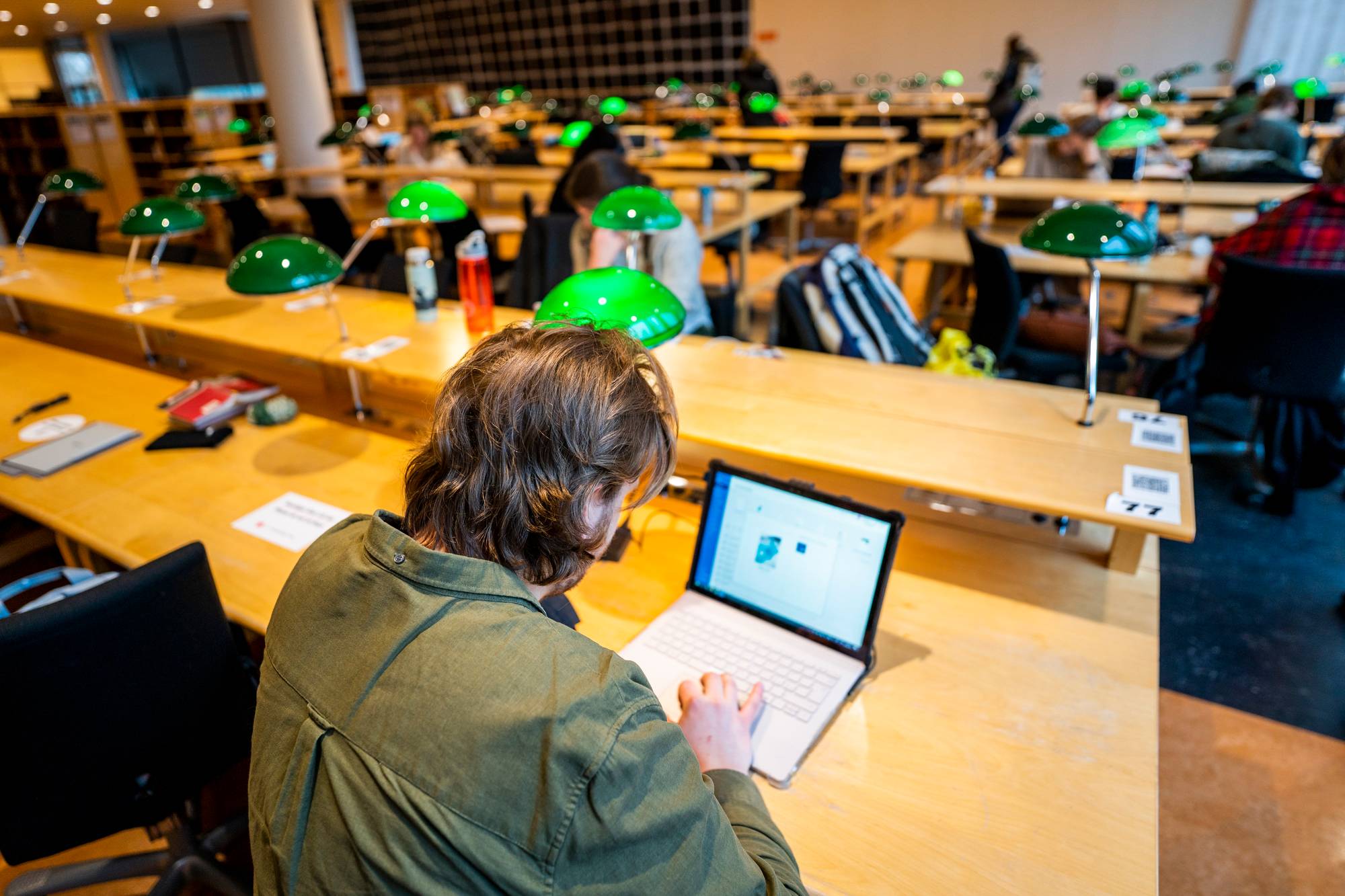 Lesesal på universitetet i Oslo