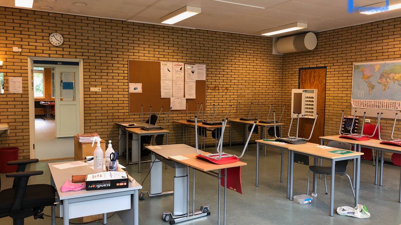 Klasserom ved Kråkerøy ungdomsskole