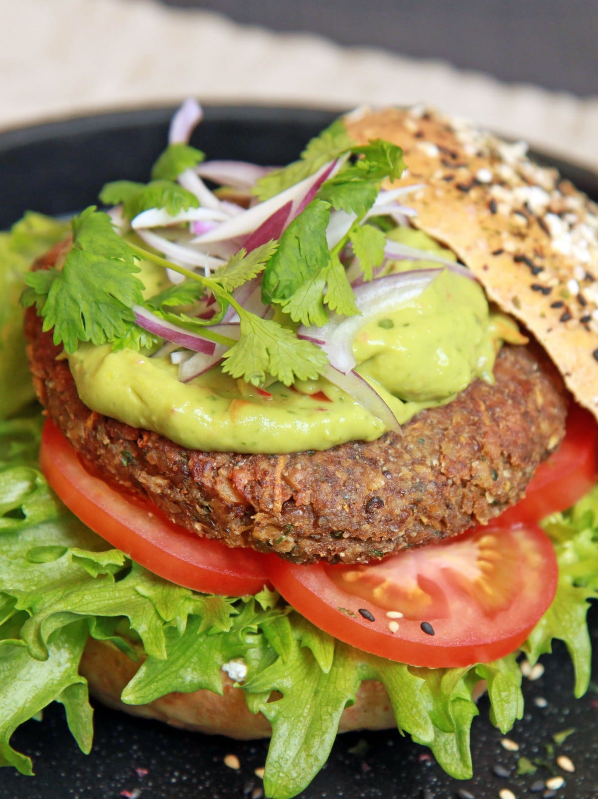 Vegetarburger linser