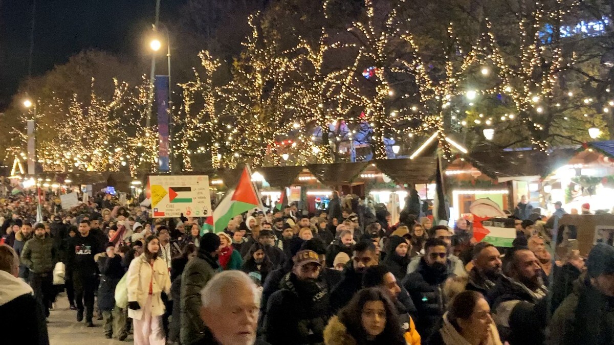 Flere tusen i Palestina-demonstrasjon i Oslo