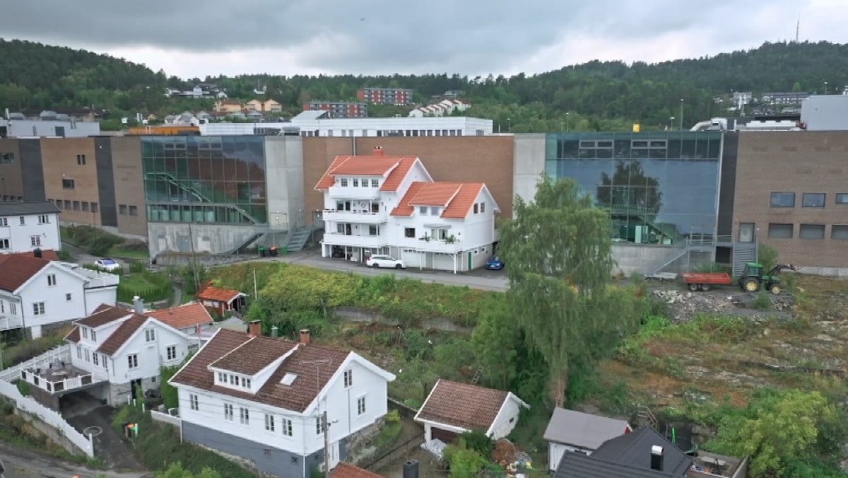 Her går kjøpesenteret tvers gjennom det idylliske boligfeltet