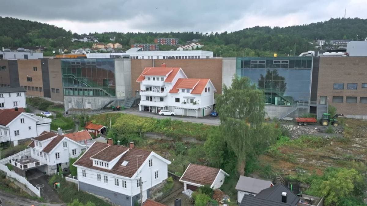 Her går kjøpesenteret tvers gjennom det idylliske boligfeltet
