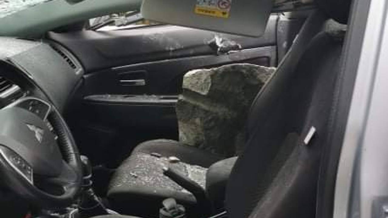 Gregorz Mazur's car with a new passenger, stone.