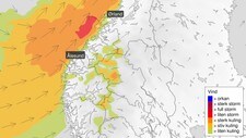LITEN STORM: Haustferien startar med eit forrykande vêr med vind og regn på Vestlandet og i Trøndelag.  