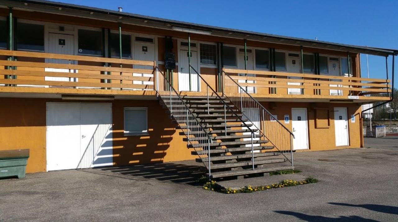 Inngang til garderober i 2. etasje ved Kristiansand stadion