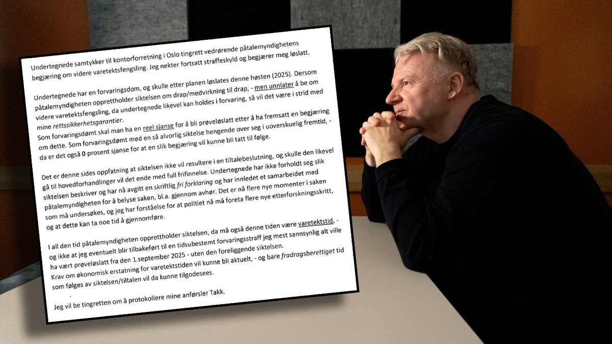 Millehaugen i brev om Betew-drapet: Hevder at han kommer til å bli frifunnet