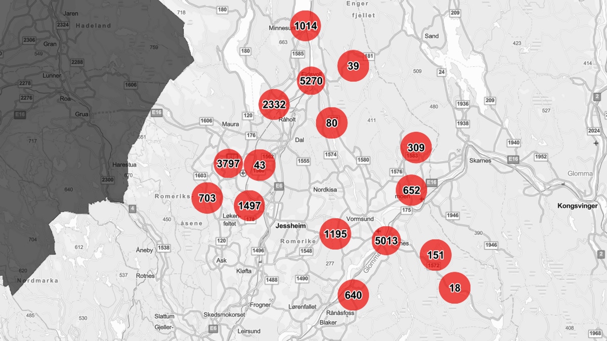 Flere titusen uten strøm på Romerike