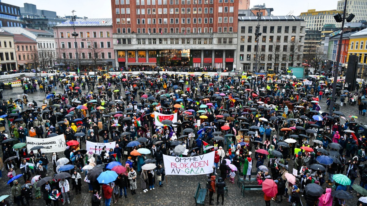 Flere tusen i Palestina-demonstrasjon i Oslo