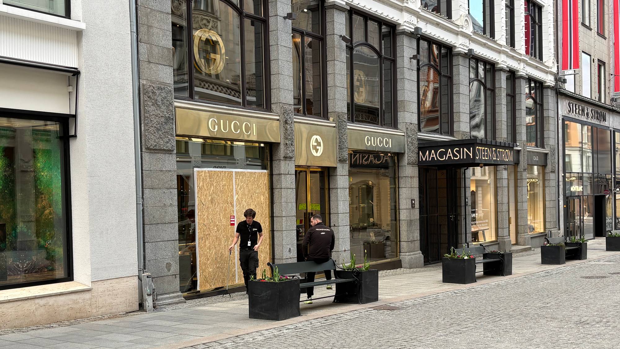 Gucci-butikk i Nedre Slottsgate etter innbrudd