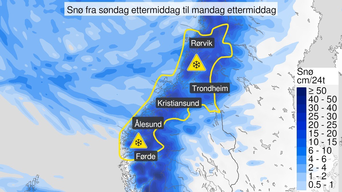 Sendt ut farevarsel for snø og snøskred