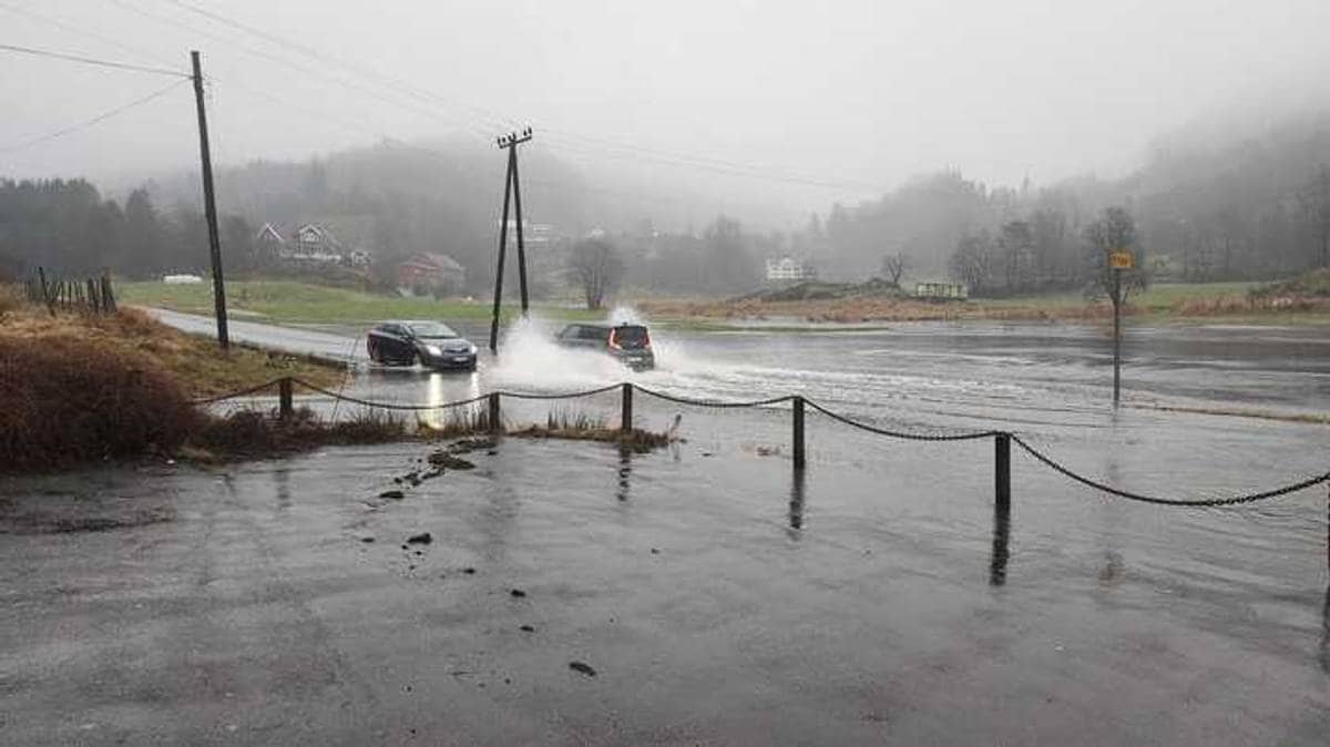 Skader etter flom i Agder og Rogaland