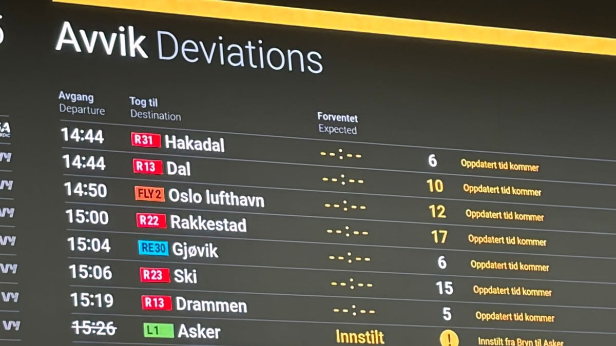 Togtrøbbel på Oslo S
