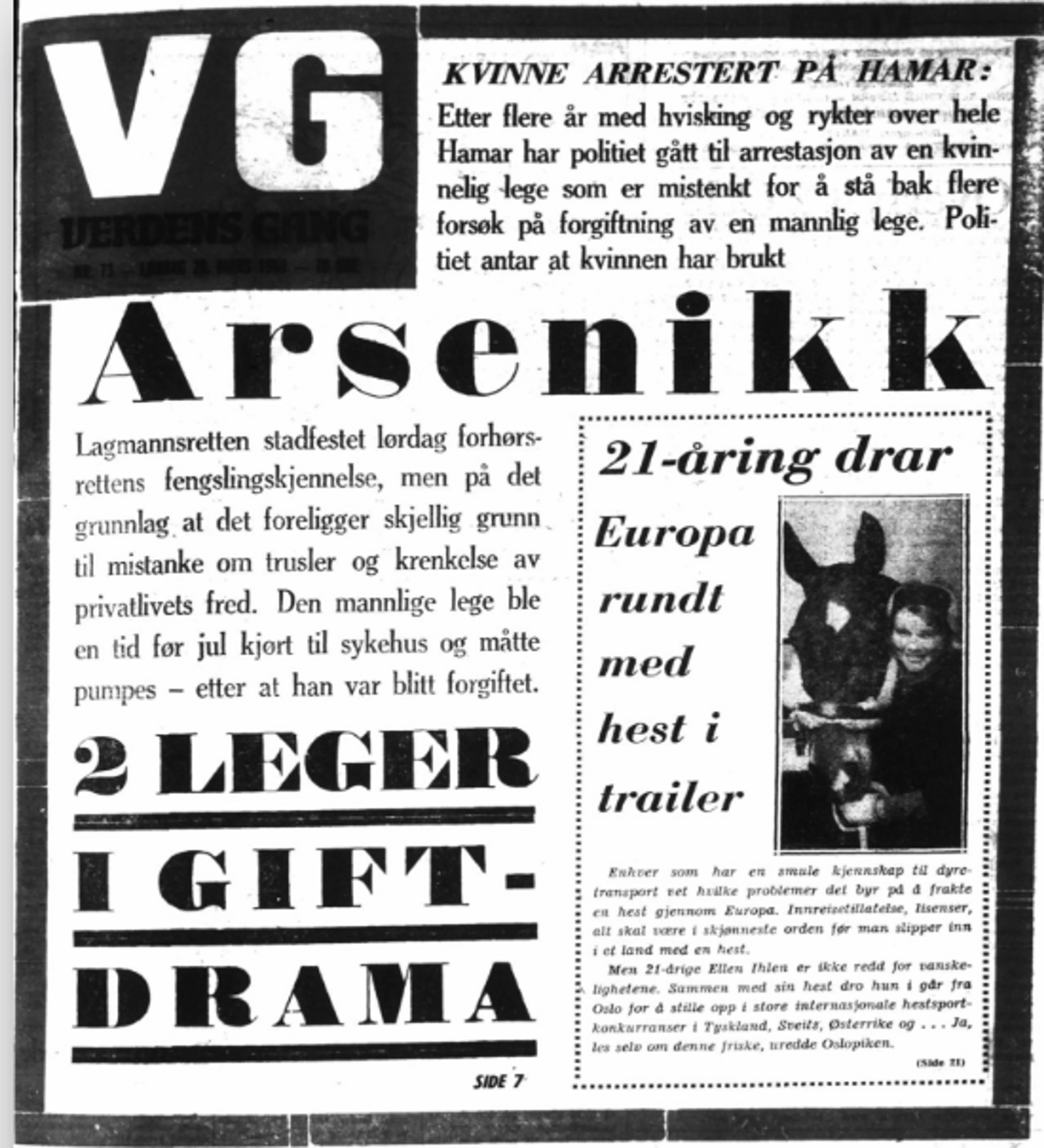 Forside på VG 6. januar 1964