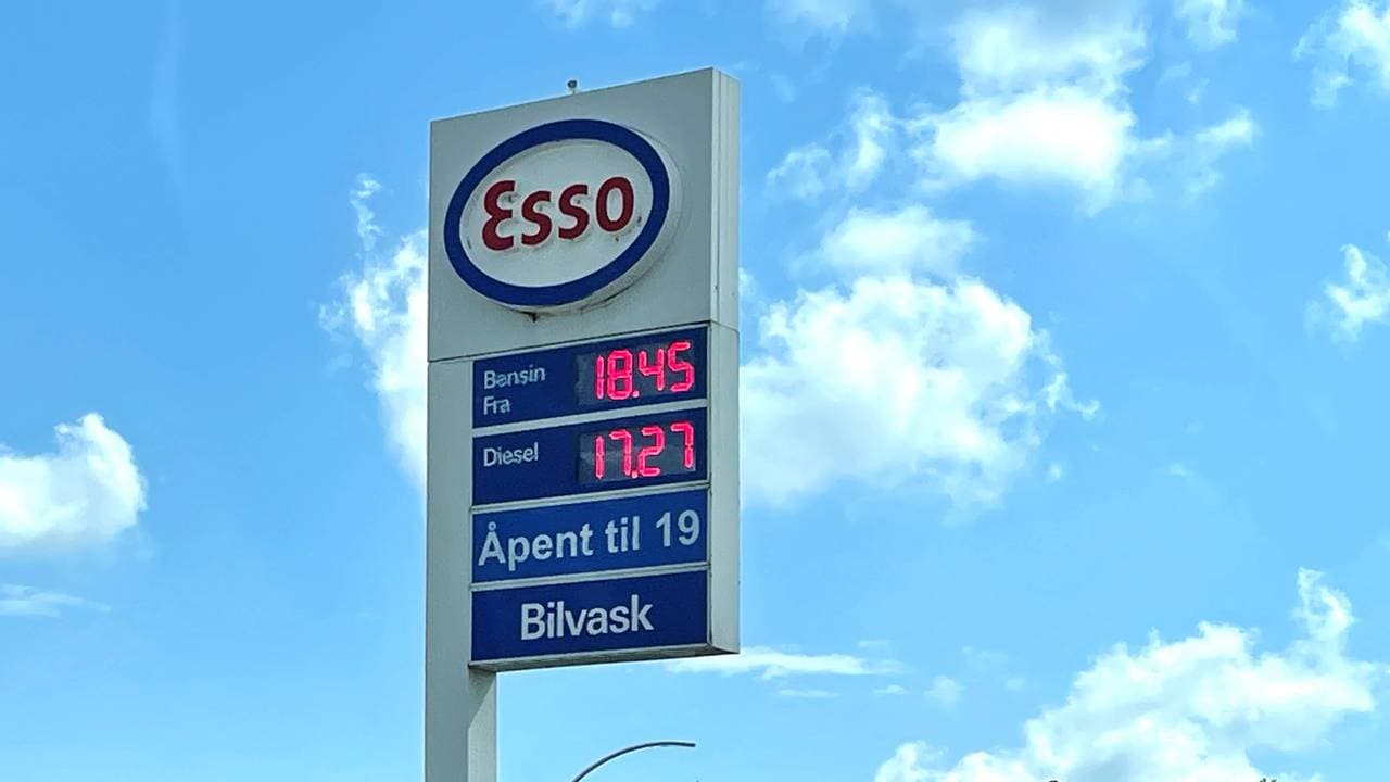 Bensinpris Vegårshei 14. juli.