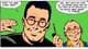John Byrne / DC Comics Illustrasjon fra tegneserie som viser Clark Kent med briller og hans foreldre som diskuterer ham.