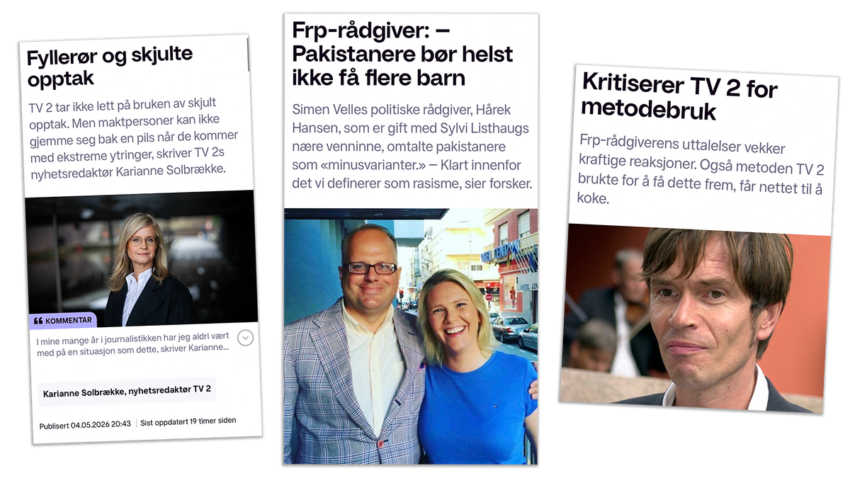 TV 2s skjulte opptak av Frp-rådgiver utløser debatt om metodebruk